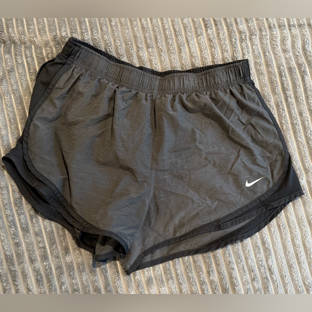 Nike Women's Black and Grey Dri-Fit Running Shorts